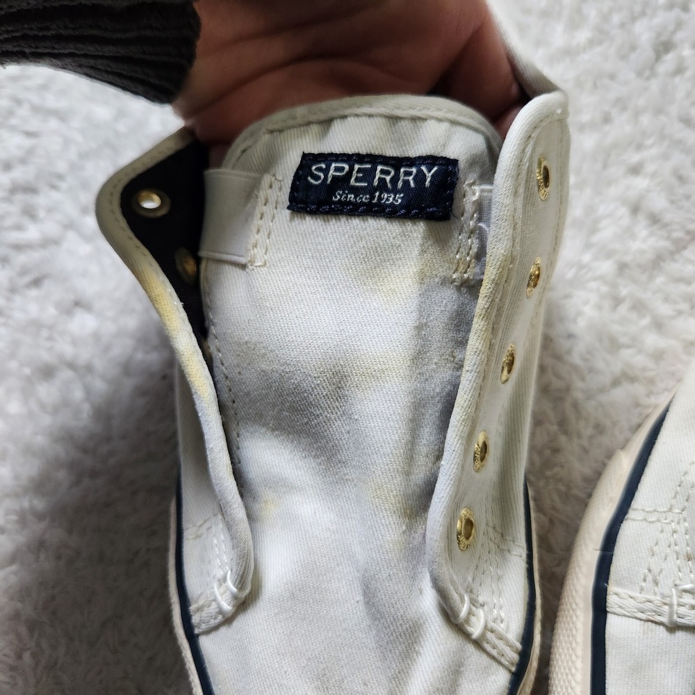 Sperry Crest Vibe White Canvas Slip On Sneakers Womens 9M - Picture 2 of 5